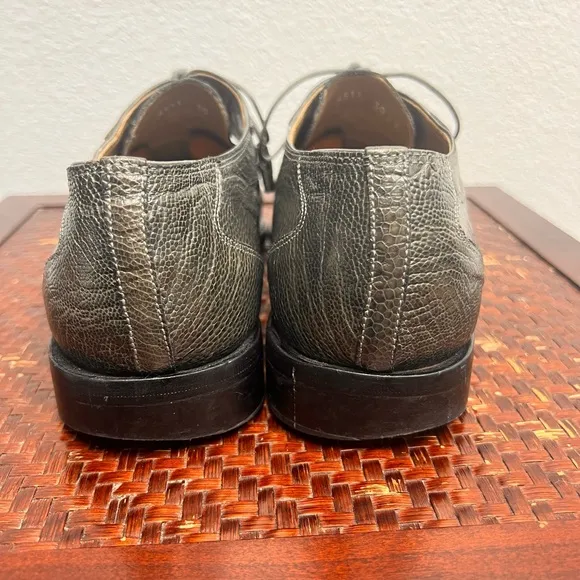 R. Martegani Boutique Line Green/Gray Alligator Lace Up Shoes Size 10