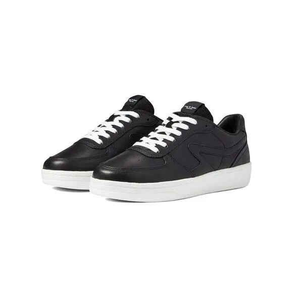 RAG &amp; BONE Womens Black Retro Court Toe Platform Leather Sneakers Shoes 37.5