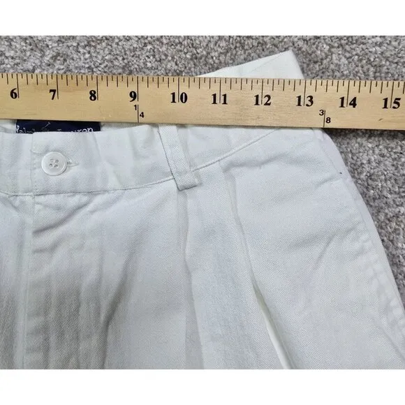 Ralph Lauren VTG Shorts Long Pleated High Waist POLO LOGO USA Made 90s Womens 10