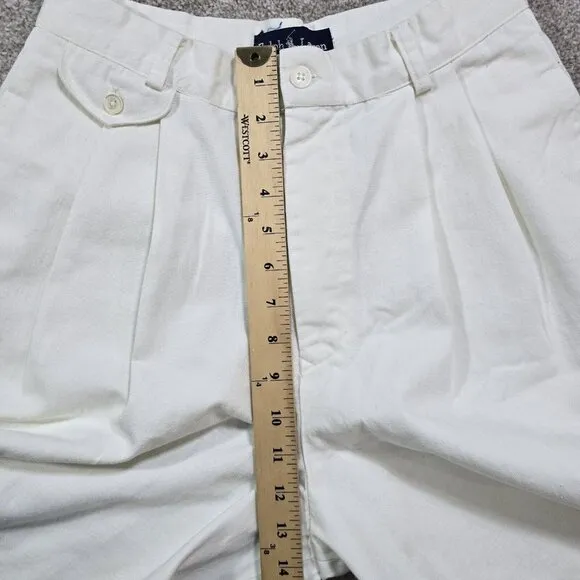 Ralph Lauren VTG Shorts Long Pleated High Waist POLO LOGO USA Made 90s Womens 10