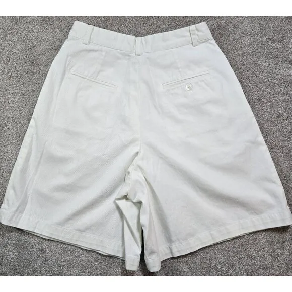 Ralph Lauren VTG Shorts Long Pleated High Waist POLO LOGO USA Made 90s Womens 10