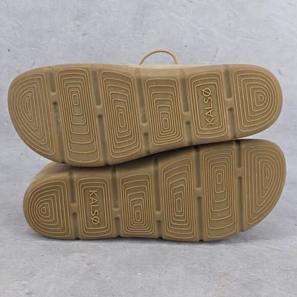 Rare Dead Stock KALSO Earth Shoe Darby Mens Negative‎ Heel Brown Yellow Size 12