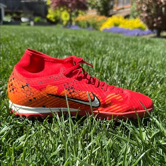 Red and Orange Nike Soccer Cleats