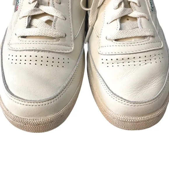 REEBOK Club C 85 Lace Up Sneakers Chalk &amp; Glen Green