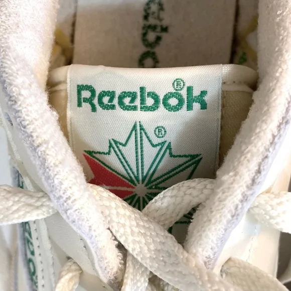 REEBOK Club C 85 Lace Up Sneakers Chalk &amp; Glen Green