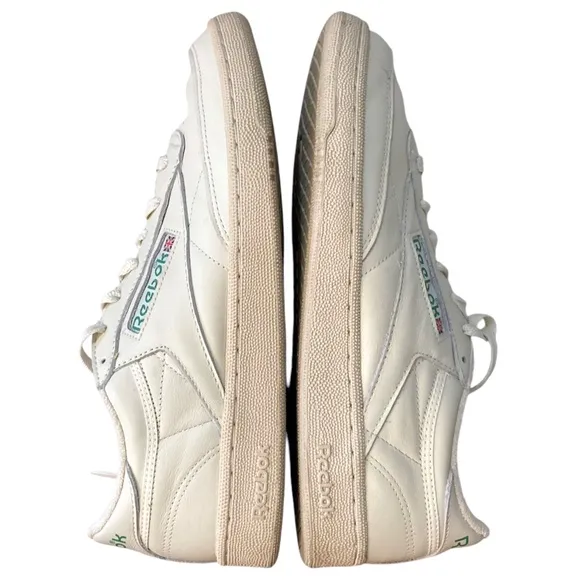 REEBOK Club C 85 Lace Up Sneakers Chalk &amp; Glen Green