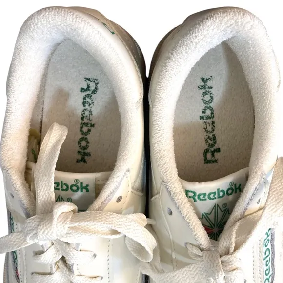 REEBOK Club C 85 Lace Up Sneakers Chalk &amp; Glen Green