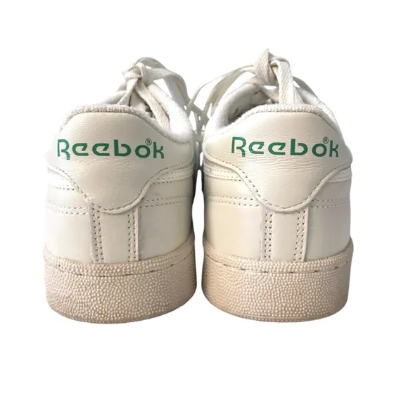 REEBOK Club C 85 Lace Up Sneakers Chalk &amp; Glen Green