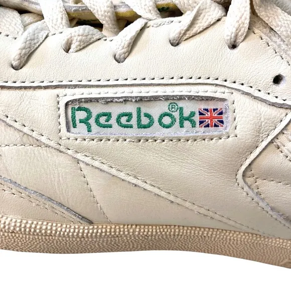 REEBOK Club C 85 Lace Up Sneakers Chalk &amp; Glen Green