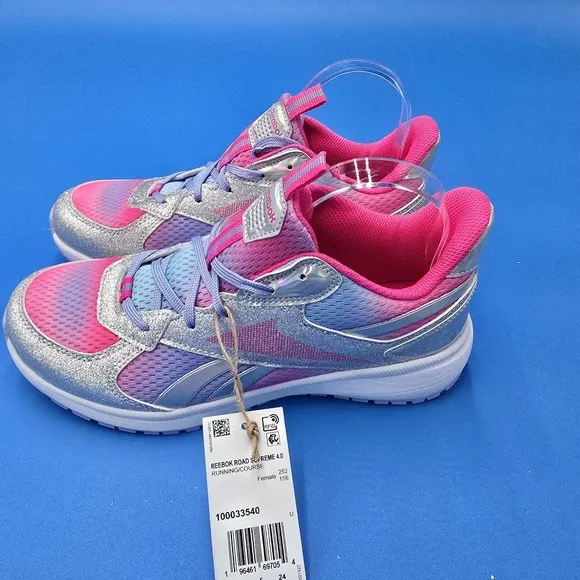Reebok Girl's Sparkle Road Supreme 4.0 Alt Sneaker Size 5.5 Junior NEW