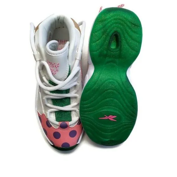 Reebok Question Mid Candy Land x Hasbro Iverson Junior Sz 3 Rainbow Trail GZ0082
