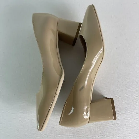 Ron White NWOB &quot;Lizbeth&quot; Square Toe Block Heel Nude Pump Size 37