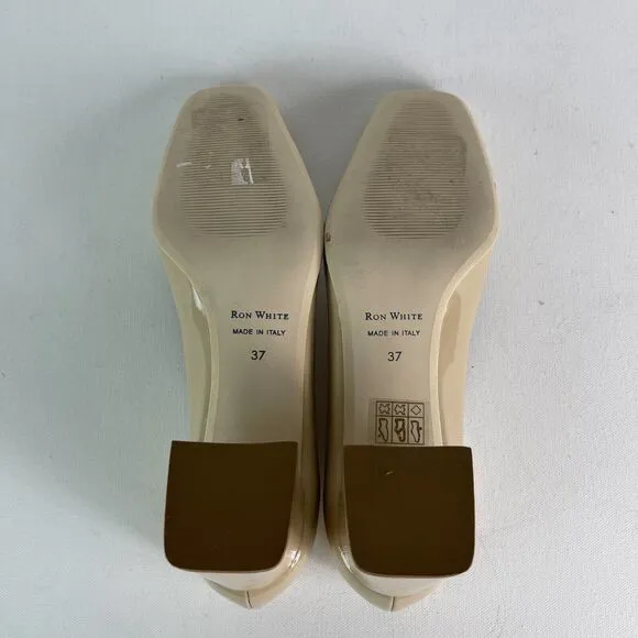 Ron White NWOB &quot;Lizbeth&quot; Square Toe Block Heel Nude Pump Size 37
