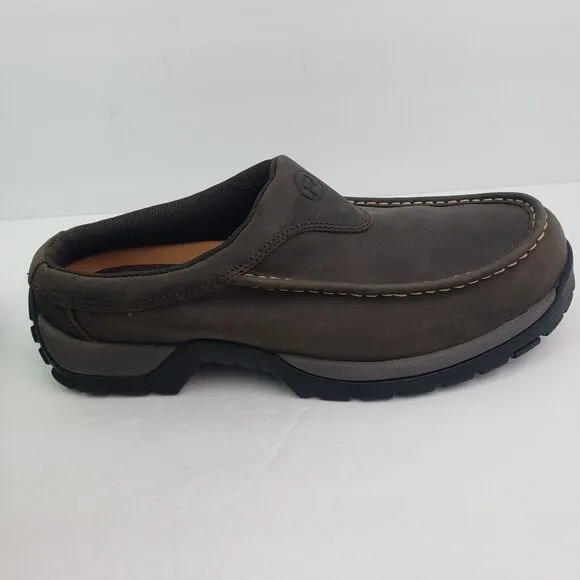 Roper Performance Mens Size 11.5 Brown Leather Slip On Western Mule Clog Shoes