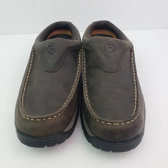 Roper Performance Mens Size 11.5 Brown Leather Slip On Western Mule Clog Shoes
