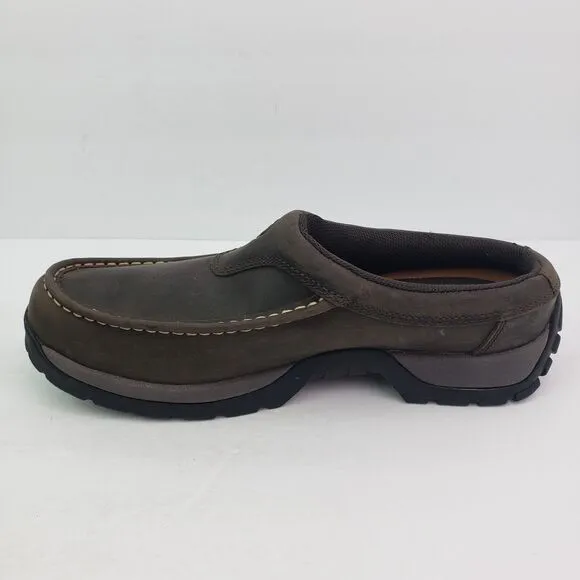 Roper Performance Mens Size 11.5 Brown Leather Slip On Western Mule Clog Shoes