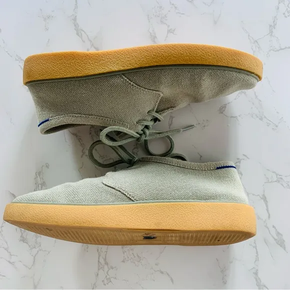 Rothy’s Mens Sea Grass Green The Monty Casual Lace Up Slip On Shoes | Size 9.5