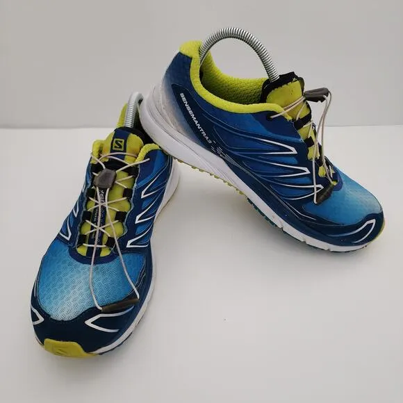 Salomon blue green Sense Mantra 3 Trail running‎ walking shoes mens size 8