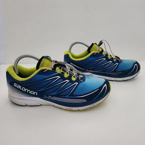 Salomon blue green Sense Mantra 3 Trail running‎ walking shoes mens size 8