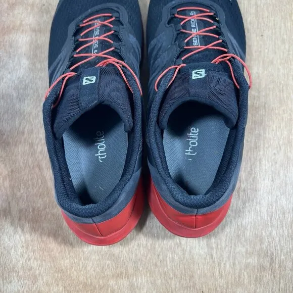 Salomon Sense Ride 4 Men Size 13 Trail Running Shoes Black/Goji Berry/Phantom