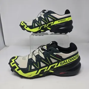 Salomon Speedcross 6 GTX Almond Milk Men’s Size 10.5 Trail Shoes Lime Green