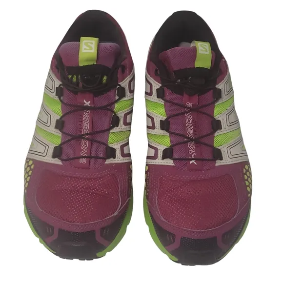 Salomon X Mission 2 Trail Running Women's 6.5 Shoes Purple / Green