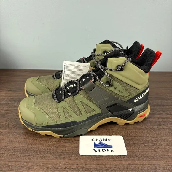SALOMON X ULTRA 4 MID GTX TRAIL RUNNING HIKING SHOES GORETEX EUC Men SIZE 10