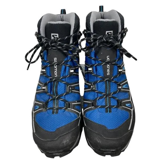 Salomon X Ultra Mid Hiking Shoes GoreTex Blue Black Men’s 9.5 Trail Outdoors