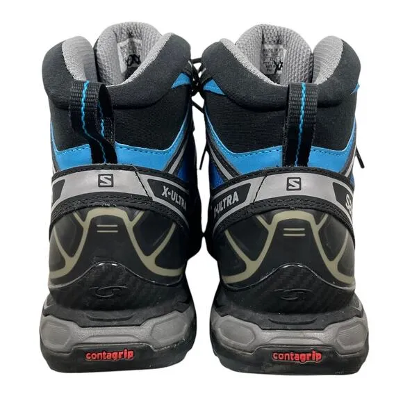 Salomon X Ultra Mid Hiking Shoes GoreTex Blue Black Men’s 9.5 Trail Outdoors
