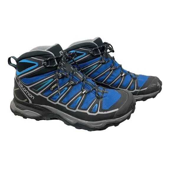 Salomon X Ultra Mid Hiking Shoes GoreTex Blue Black Men’s 9.5 Trail Outdoors