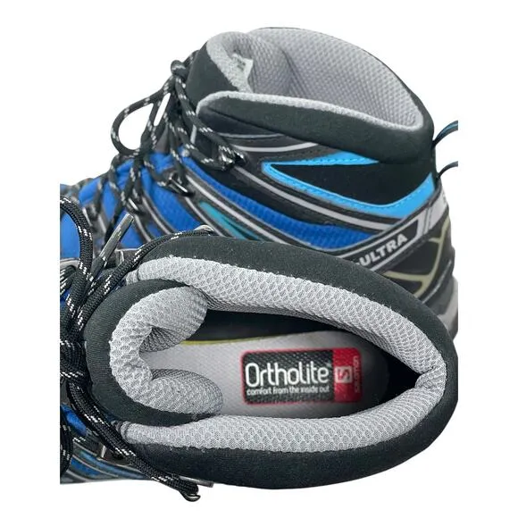 Salomon X Ultra Mid Hiking Shoes GoreTex Blue Black Men’s 9.5 Trail Outdoors