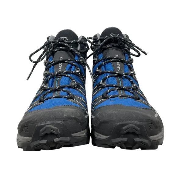 Salomon X Ultra Mid Hiking Shoes GoreTex Blue Black Men’s 9.5 Trail Outdoors