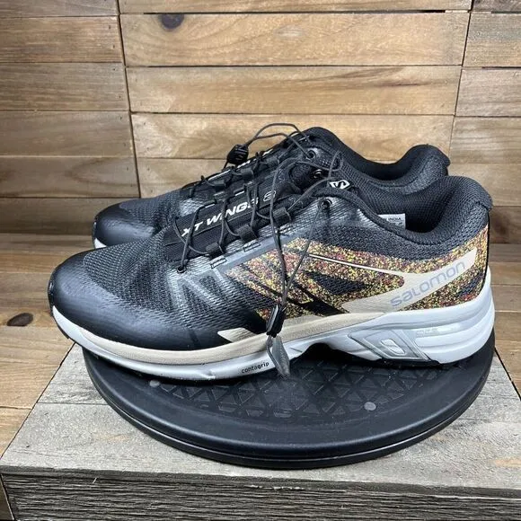Salomon XT-Wings 2 Size Mens Sz 9 Mindful Black Trail Running Shoes NO INSOLES