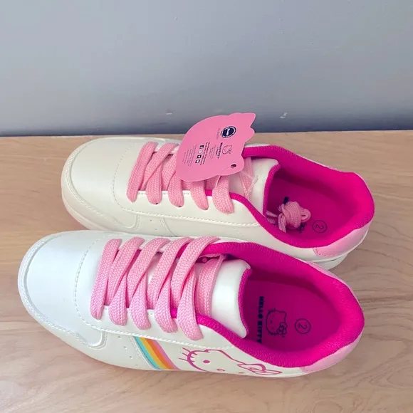 Sanrio Hello Kitty Kids White Rainbow Sneakers Shoes