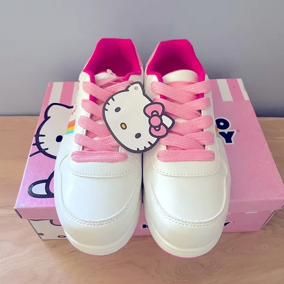 Sanrio Hello Kitty Kids White Rainbow Sneakers Shoes