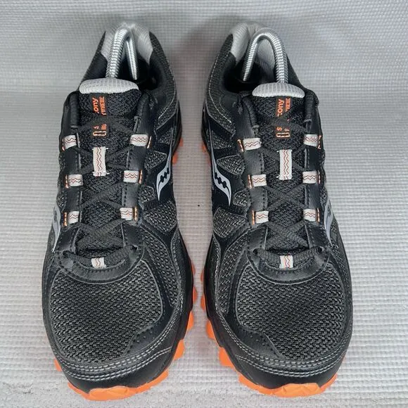 Saucony Excursion TR Men's Sz. 11.5 Trail Running Shoes Black Orange Silver