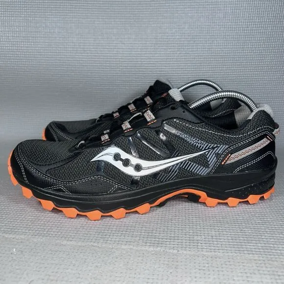Saucony Excursion TR Men's Sz. 11.5 Trail Running Shoes Black Orange Silver