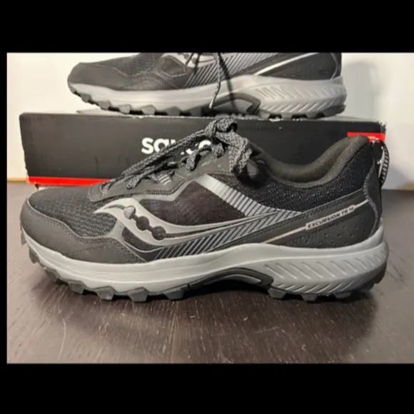 Saucony Excursion TR16 Trail Running Shoes Sneakers Black/Charcoal Mens 12