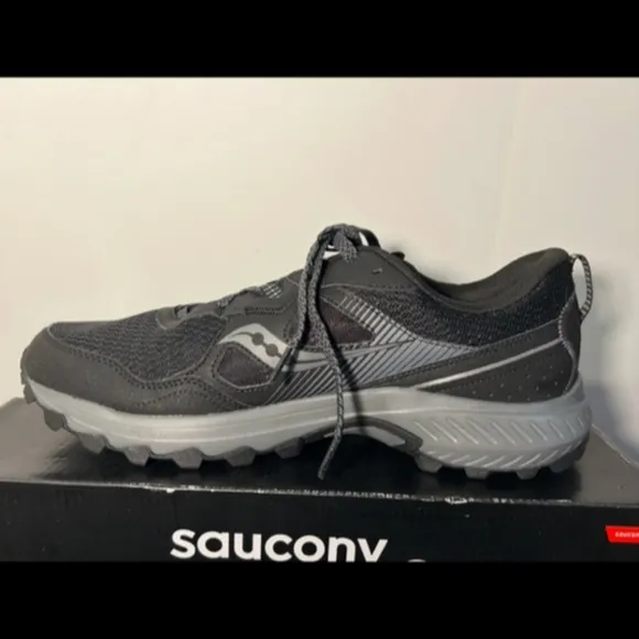 Saucony Excursion TR16 Trail Running Shoes Sneakers Black/Charcoal Mens 12