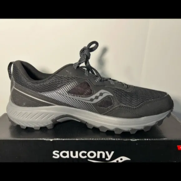 Saucony Excursion TR16 Trail Running Shoes Sneakers Black/Charcoal Mens 12