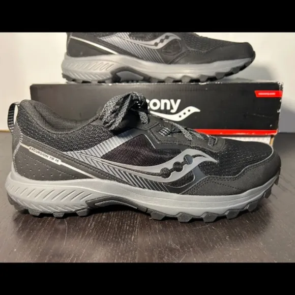Saucony Excursion TR16 Trail Running Shoes Sneakers Black/Charcoal Mens 12