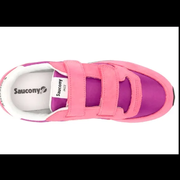 Saucony Jazz Double Hook &amp; Loop Leather &amp; Suede EVA Foam Footbed Comfy Sneakers