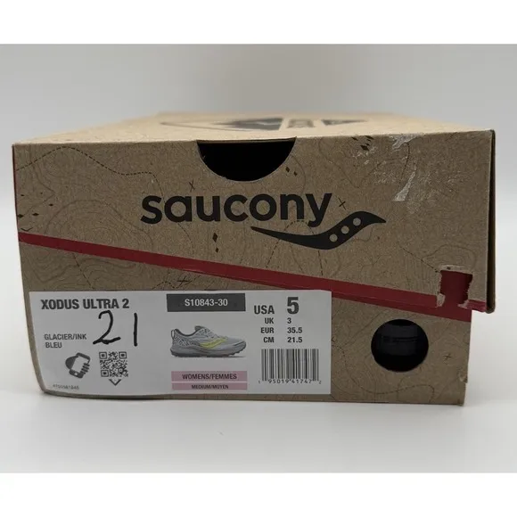 Saucony Xodus Ultra 2 Glacier Ink Blue Women's US 5 EU 35.5 Running Shoes NIB