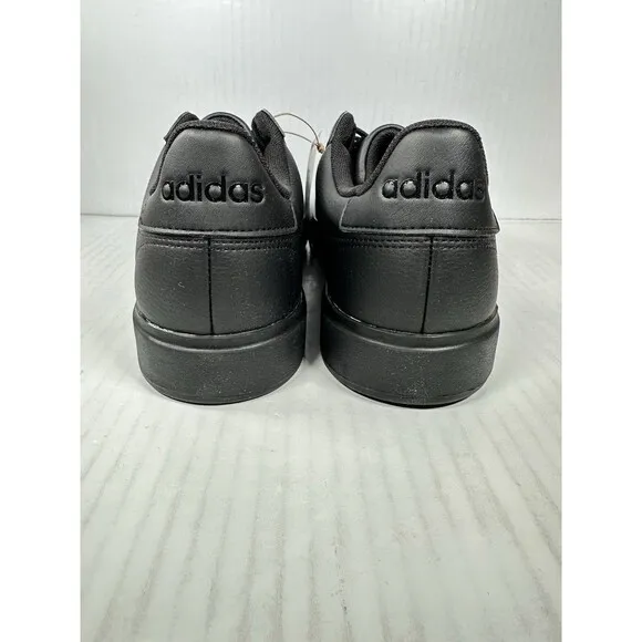 Size 10 adidas Grand Court 2.0 Cloudfoam Sneaker Black Leather Shoe Mens GW9198