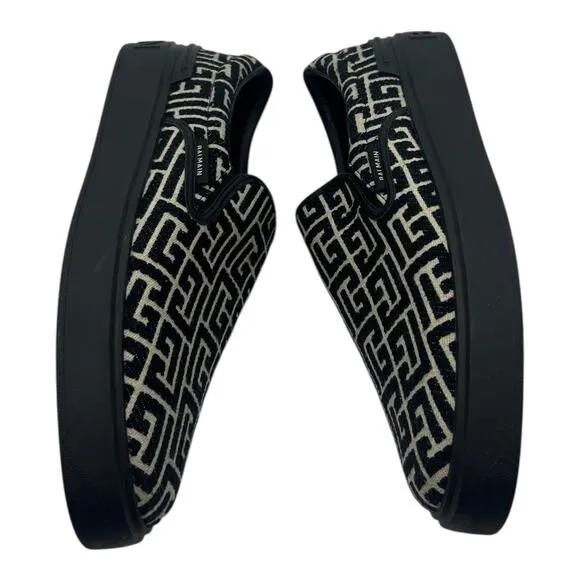 Size 13US - Balmain B-Court Monogram Men's Slip On Sneakers