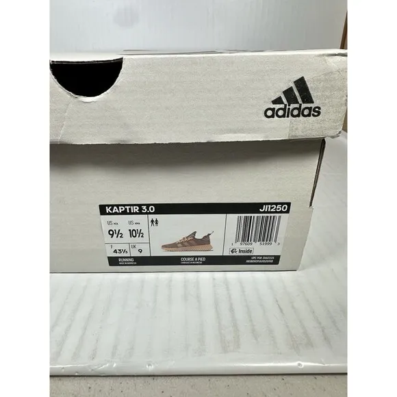 Size 9.5 Adidas Kaptir 3.0 Clay Mens Sneakers Beige Khaki Gum JI1250 NEW