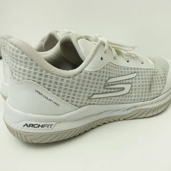 Skechers Mens Viper Court Pro Pickleball Sneaker Shoes White M 7.5/Womens 9