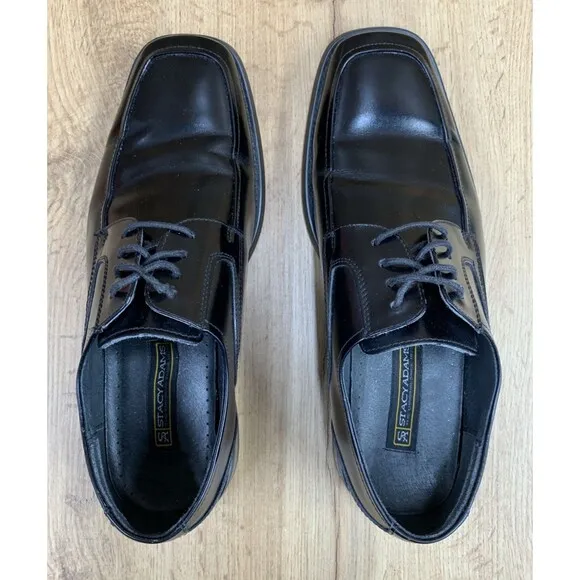 Stacy Adams Mens Derby Dress Shoes Lace Up Dress Black 2011-001 Size 9.5 W