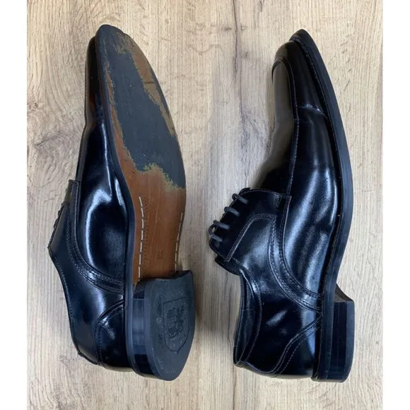 Stacy Adams Mens Derby Dress Shoes Lace Up Dress Black 2011-001 Size 9.5 W