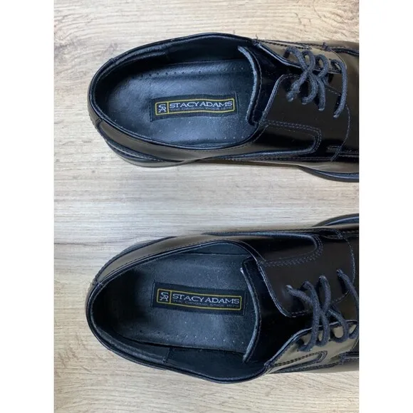 Stacy Adams Mens Derby Dress Shoes Lace Up Dress Black 2011-001 Size 9.5 W